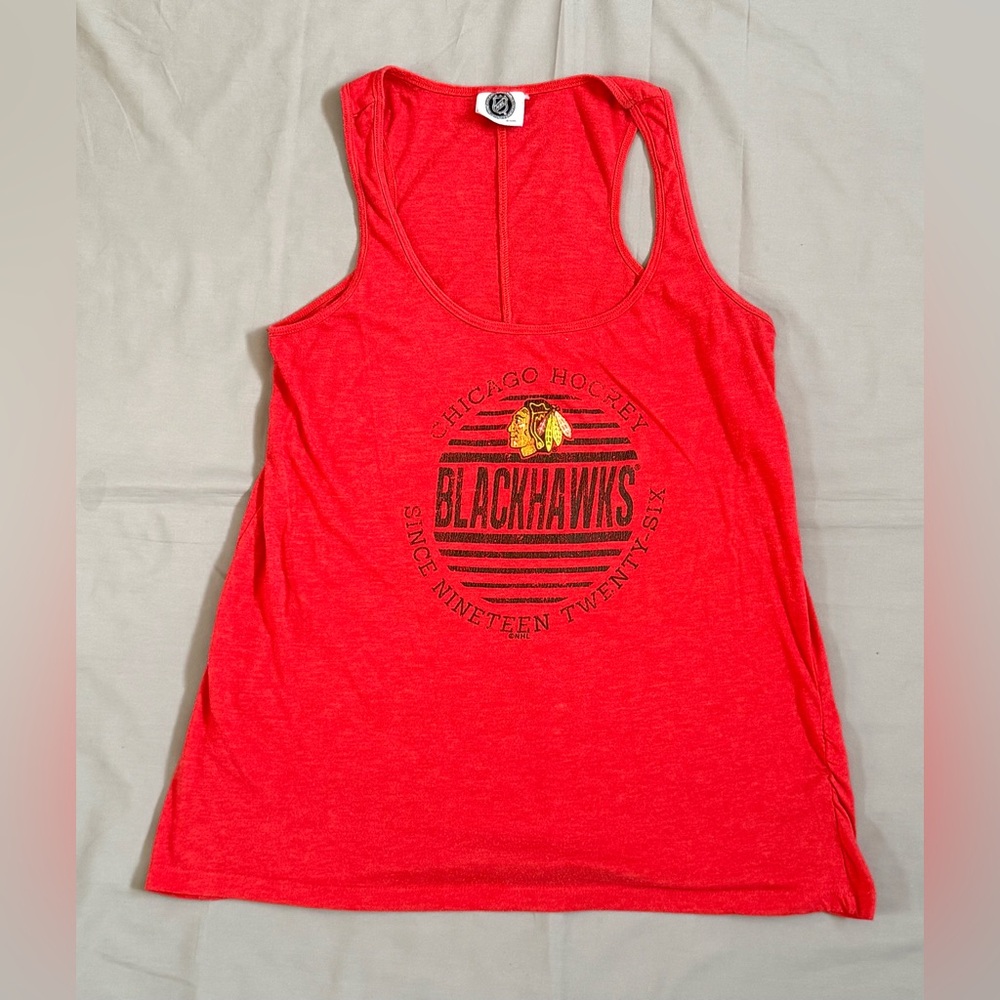 NHL Blackhawks Hockey Red Tank Top Size large